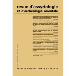 ISBN Rev. d'assyrio. et d'archéo. orient. 2014, vol. 108 livre histoire Français