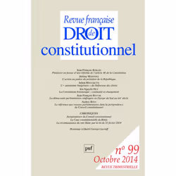 ISBN RFDC 2014, n° 99, Loi, Français, 268 pages