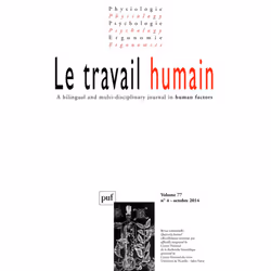 ISBN travail humain 2014, vol. 77 (4), Psychologie, Français, 100 pages