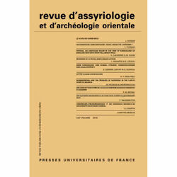 ISBN Rev. d'assyrio. et d'archéo. orient. 2015, vol. 109, histoire, Français, 192 pages