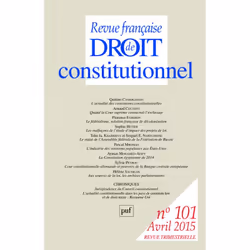 ISBN RFDC 2015, n° 101, Loi, Français, 256 pages