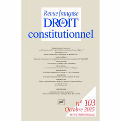 ISBN RFDC 2015, n° 103, Loi, Français, 256 pages