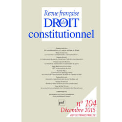 ISBN RFDC 2015, n° 104 livre Loi Français