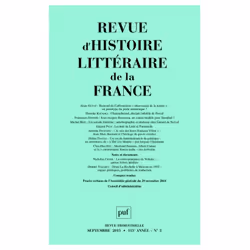 ISBN RHLF 2015, n° 3, Littérature, Français, 256 pages