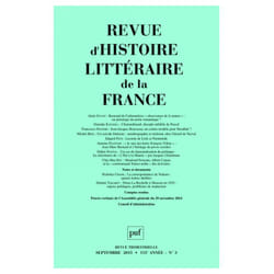 ISBN RHLF 2015, n° 3 livre Littérature Français