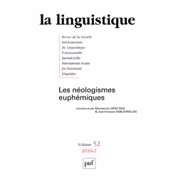 ISBN linguistique 2016, vol. 52 (2), Littérature, Français, 160 pages