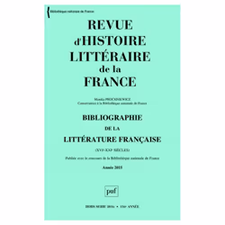 ISBN RHLF 2016, Bibliographie 2015, Littérature, Français, 808 pages