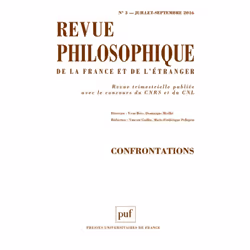 ISBN Revue philosophique 2016, t. 141 (3), philosophie, Français, 144 pages