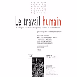 ISBN travail humain 2016, vol. 79 (1), Psychologie, Français, 96 pages