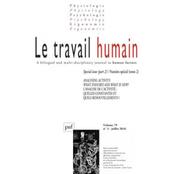 ISBN travail humain 2016, vol. 79 (3) livre Psychologie Français