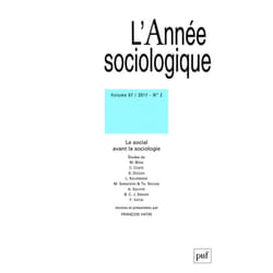 ISBN année sociologique 2017, vol. 67 (2) livre Education Français