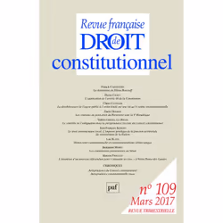 ISBN RFDC 2017, n° 109, Loi, Français, 256 pages