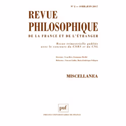 ISBN Revue philosophique 2017, t. 142 (2), philosophie, Français, 144 pages
