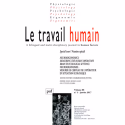 ISBN travail humain 2017, vol. 80 (1), Psychologie, Français, 96 pages