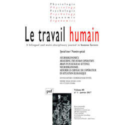 ISBN travail humain 2017, vol. 80 (1) livre Psychologie Français