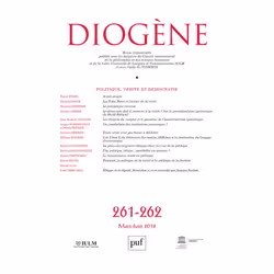 ISBN Diogène 2018, n° 261, philosophie, Français, 184 pages