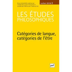 ISBN études philosophiques 2018, n° 3 livre philosophie Français