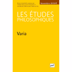 ISBN études philosophiques 2018, n° 4, philosophie, Français, 152 pages