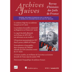 ISBN Archives Juives, vol. 51, n° 1 (2018), histoire, Français