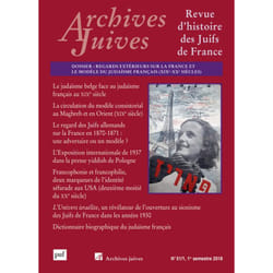 Archives Juives, vol. 51, n° 1 (2018)