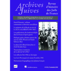 ISBN Archives Juives, vol. 51, n° 2 (2018), histoire, Français