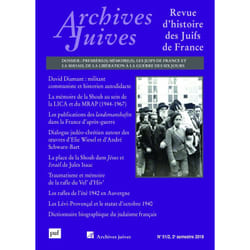 Archives Juives, vol. 51, n° 2 (2018)