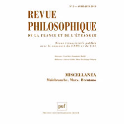 ISBN Revue philosophique 2019, t. 144 (2), philosophie, Français, 144 pages