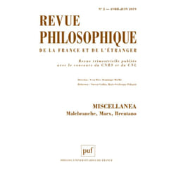 ISBN Revue philosophique 2019, t. 144 (2) livre philosophie Français