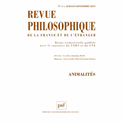 ISBN Revue philosophique 2019, t. 144 (3), philosophie, Français, 144 pages