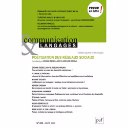 ISBN Communication et langages 2020, n°203, Littérature, Français, 216 pages