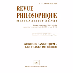 ISBN Revue philosophique 2020, t. 145 (1), philosophie, Français, 144 pages