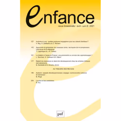 ISBN Enfance 2021, n° 73(2), Psychologie, Français