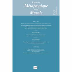 ISBN REVUE DE METAPHYSIQUE ET MORALE, 2021-2, philosophie, Français
