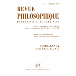 ISBN REVUE PHILOSOPHIQUE 2021, T. 146(2), philosophie, Français