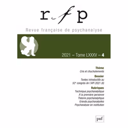 ISBN Revue française de psychanalyse 2021, t. 85, n° 4, Psychologie, Français