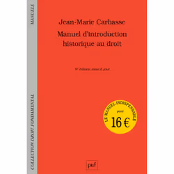 ISBN Manuel d'introduction historique au droit, Loi, Français, 320 pages
