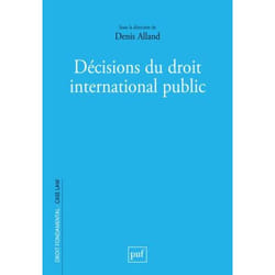 ISBN Décisions du droit international public
