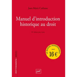ISBN Manuel d'introduction historique au droit