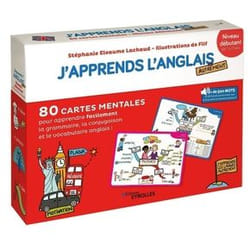 J'apprends l'anglais autrement - Niveau débutant - 80 cartes mentales pour apprendre facilement le vocabulaire, la conjugaison et la grammaire anglai