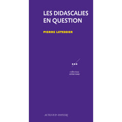 Actes Sud Les didascalies en question livre Essai Français Livre broché 160 pages