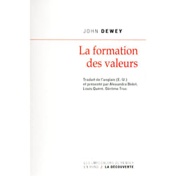 ISBN La formation des valeurs : Le livre de John Dewey
