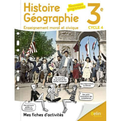 Histoire Géographie EMC 3e 2017 Mes fiches d'activités (Broché)