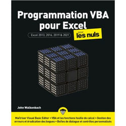 Programmation VBA pour Excel Pour les Nuls (Broché)
