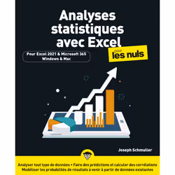 ISBN Analyses statistiques avec Excel 2021 Pour les Nuls : Le livre de Joseph Schmuller, Computer science, 540 pages
