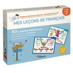 Mes leçons de français CM1, CM2, 6e - 50 cartes mentales pour comprendre facilement la grammaire, l'orthographe et la conjugaison ! (Coffret)