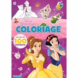 ISBN Disney Princesses - Coloriage avec plus de 100 stickers (Belle et Blanche-Neige) : Le livre de Collectif, 24 pages