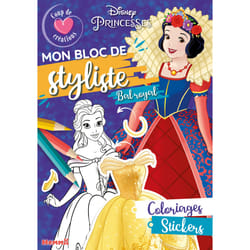 ISBN Disney Princesses - Mon bloc de styliste - Coup de coeur créations - Bal royal - Coloriages, Stickers : Le livre de Collectif