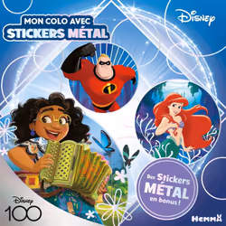 ISBN Disney 100 Disney - Mon colo avec stickers métal (Ariel, Mirabel, Mr Indestructible) - Des stickers métal en bonus ! : L ...