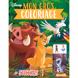 ISBN Disney - Mon gros coloriage + stickers ! (Simba, Pumbaa et Zazu) : Le livre de Collectif, 130 pages