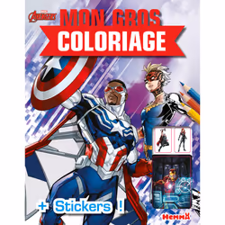 ISBN Marvel Avengers - Mon gros coloriage + stickers ! (Falcon et Captain Marvel) : Le livre de Collectif, 130 pages